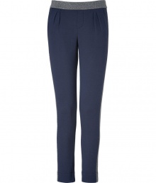 Inject luxe style into your casual-cool looks with Juicy Coutures pleated stretch pants, detailed with metallic trim for that contemporary-chic edge - Pleated front, elasticized waistband, back slit pocket - Tapered leg, figure-hugging fit - Layer over tees and hoodies, and super soft shearling lined boots Inject luxe style into your casual-cool looks with Juicy Coutures pleated stretch pants, detailed with metallic trim for that contemporary-chic edge - Pleated front, elasticized waistband, back slit pocket - Tapered leg, figure-hugging fit - Layer over tees and hoodies, and super soft shearling lined boots