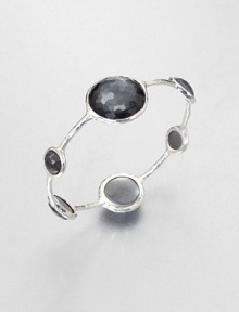 From the Wonderland Collection. Round faceted hematite doublet stations in various sizes set on a hammered sterling silver bangle. Hematite doubletSterling silverDiameter, about 2.5Slip-on styleImported From the Wonderland Collection. Round faceted hematite doublet stations in various sizes set on a hammered sterling silver bangle. Hematite doubletSterling silverDiameter, about 2.5Slip-on styleImported