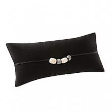 A bold, Chinoiserie-inspired pillow in silk jacquard with a cord and medallion detail. A bold, Chinoiserie-inspired pillow in silk jacquard with a cord and medallion detail.