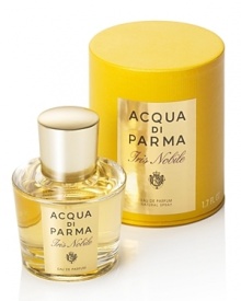 The essence of Italian Feminine elegance in a rich, sensuous interpretation. A new interpretation of the Iris: a vibrant, sensual Eau de Parfum. The unique personality of the Chypre accord, a timeless expression of refined feminine charm. The subtle elegance of a rich floral bouquet. An exclusive and intense Eau de Parfum, for an enchanting woman, who embodies timeless elegance and intriguing mystery- two sides of the feminine personality.Top Notes: Fresh, Sparkling - Bergamot from Calabria, Tangerine, Absolute of Orange Flower Water, Star AniseHeart Note: Elegant, Enveloping - Florentine Iris, Ylang-Ylang, Peach, CuminBase Notes: Vibrant, Enveloping - Chypre accord, Oak Moss, Patchouli, Ambrette Crystals, Vanilla of Madagascar The essence of Italian Feminine elegance in a rich, sensuous interpretation. A new interpretation of the Iris: a vibrant, sensual Eau de Parfum. The unique personality of the Chypre accord, a timeless expression of refined feminine charm. The subtle elegance of a rich floral bouquet. An exclusive and intense Eau de Parfum, for an enchanting woman, who embodies timeless elegance and intriguing mystery- two sides of the feminine personality.Top Notes: Fresh, Sparkling - Bergamot from Calabria, Tangerine, Absolute of Orange Flower Water, Star AniseHeart Note: Elegant, Enveloping - Florentine Iris, Ylang-Ylang, Peach, CuminBase Notes: Vibrant, Enveloping - Chypre accord, Oak Moss, Patchouli, Ambrette Crystals, Vanilla of Madagascar