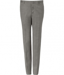 Streamlined and stylish, these slim fit trousers from Jil Sander offer a modern approach to workweek sleek - Flat front, belt loops, off-seam pocket, back welt pockets with buttons, straight slim fit with creasing at leg - Style with a long sleeve tee or classic button down and a matching blazer Streamlined and stylish, these slim fit trousers from Jil Sander offer a modern approach to workweek sleek - Flat front, belt loops, off-seam pocket, back welt pockets with buttons, straight slim fit with creasing at leg - Style with a long sleeve tee or classic button down and a matching blazer