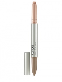 Two-in-one automatic brow pencil and pearlized highlighter duo creates contrast and definition to give your eyes a virtual lift. First, fill-in and shape brows with the long-wearing natural-looking pencil. Then optically boost brow arches with the universal highlighter shade, stroked on just below brow hairs. Two-in-one automatic brow pencil and pearlized highlighter duo creates contrast and definition to give your eyes a virtual lift. First, fill-in and shape brows with the long-wearing natural-looking pencil. Then optically boost brow arches with the universal highlighter shade, stroked on just below brow hairs.