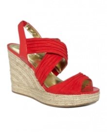 Elevate your look with Style&co.'s Rozz wedge sandals. The ruched, criss-cross straps and the 4 espadrille heels create the height of style! Elevate your look with Style&co.'s Rozz wedge sandals. The ruched, criss-cross straps and the 4 espadrille heels create the height of style!