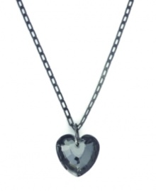 The iconic heart pendant takes on a frosty sheen. BCBGeneration's chic grey glass heart shimmers in a hematite tone mixed metal setting and chain. Approximate length: 26 inches. Approximate drop: 3/4 inch. The iconic heart pendant takes on a frosty sheen. BCBGeneration's chic grey glass heart shimmers in a hematite tone mixed metal setting and chain. Approximate length: 26 inches. Approximate drop: 3/4 inch.