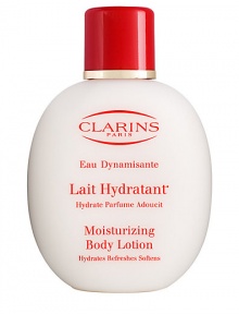 Eau Dynamisante Moisturizing Body Lotion. The revitalizing scent of Eau Dynamisante is an opalescent lotion for the body. Its light, silky texture immediately refreshes and moisturizes the skin. Aromatic essential oils delicately fragrance the body, while plant extracts promote vitality and well-being for more than eight hours after application. 8.8 oz. Eau Dynamisante Moisturizing Body Lotion. The revitalizing scent of Eau Dynamisante is an opalescent lotion for the body. Its light, silky texture immediately refreshes and moisturizes the skin. Aromatic essential oils delicately fragrance the body, while plant extracts promote vitality and well-being for more than eight hours after application. 8.8 oz.