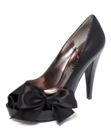 The Destiny Pumps from Paris Hilton have a bright future with their shining patent peep toe upper and a flirty bow embellishment. The Destiny Pumps from Paris Hilton have a bright future with their shining patent peep toe upper and a flirty bow embellishment.