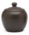 Crafted from versatile stoneware, this covered sugar dish is perfect for casual dining and elegant entertaining. The deep chocolate brown color enriches any tabletop while the classic shape makes this dish a practical choice.