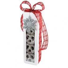 Beautifully wrapped in a holiday motif complete with a snowflake ornament, these chocolate-covered confections are a mouthwatering delight - perfect for gift giving. Beautifully wrapped in a holiday motif complete with a snowflake ornament, these chocolate-covered confections are a mouthwatering delight - perfect for gift giving.
