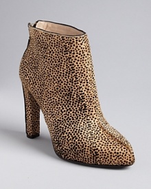 Juicy Couture makes a statement speaking to the exotics trend in these chic leopard booties, designed in luxe calf hair.