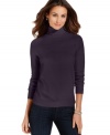 Debbie Morgan's pretty petite turtleneck is rendered from the softest fabric for cozy comfort all season long.