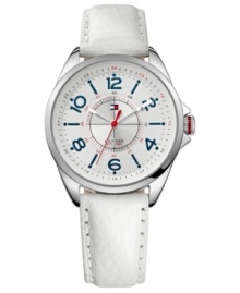 Display something red, white and blue with this sporty watch from Tommy Hilfiger. Display something red, white and blue with this sporty watch from Tommy Hilfiger.