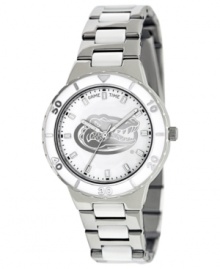 Gator chomp! Root for your team 24/7 with this sporty watch from Game Time. Features a University of Florida logo at the dial.