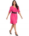 Look comfortably chic in Cha Cha Vente's plus size shirtdress-- add a belt for a cinched waist!