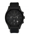 Not an ounce of color and a mash-up of texture make this watch by AX Armani Exchange the ultimate in laid-back cool.