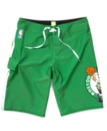 Boston Celtics fans, show your support in style with these cool Quiksilver NBA board shorts.