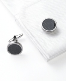 Circle cufflinks from Kenneth Cole Reaction round out your rough edges in just the right way. Circle cufflinks from Kenneth Cole Reaction round out your rough edges in just the right way.