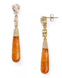 Inspired by the simplicity of colored gem stones, Nadri's delicate drop earrings are an eye-catching adornment that you'll wear now and treasure forever.