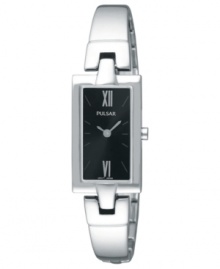 A dressy case adds sophistication to this bangle watch from Pulsar. A dressy case adds sophistication to this bangle watch from Pulsar.