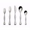 Handle the curves of these fine-feeling stainless steel utensils and you'll always eat well. Adopting the ripple a butterfly creates in flight, this design fits well into the groove of your hand, allowing you to hold on firmly.