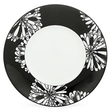 First at Bloomingdale's. These bold black and white patterns are made to mix and match. Choose five-piece place settings in floral Dogwood Point, banded Nag's Head or striped Pinney's Beach. Dogwood Point shown here. First at Bloomingdale's. These bold black and white patterns are made to mix and match. Choose five-piece place settings in floral Dogwood Point, banded Nag's Head or striped Pinney's Beach. Dogwood Point shown here.