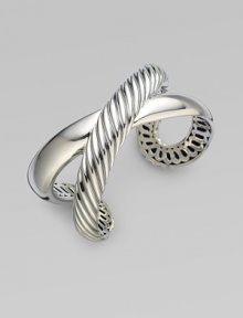 A smooth bangle of sterling silver crisscrosses a cabled one to form a striking yet simple X shape, accented with 18k gold. Sterling silver and 18k yellow gold Cable, 10mm Diameter, about 2½ Imported A smooth bangle of sterling silver crisscrosses a cabled one to form a striking yet simple X shape, accented with 18k gold. Sterling silver and 18k yellow gold Cable, 10mm Diameter, about 2½ Imported