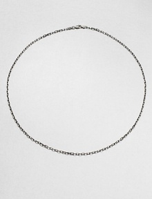 A charming, link chain necklace is constructed in gleaming sterling silver with a lobster claw and loop clasp.Sterling silverLobster claw/loop claspAbout 22 longMade in USA A charming, link chain necklace is constructed in gleaming sterling silver with a lobster claw and loop clasp.Sterling silverLobster claw/loop claspAbout 22 longMade in USA