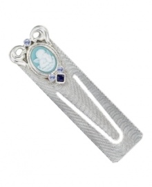 The perfect gift for the ultimate bookworm. This sentimental piece by Vatican features a blue enamel, cameo angel accented by sparkling light blue and Montana crystals. Crafted in silver tone mixed metal. Approximate length: 3 inches. The perfect gift for the ultimate bookworm. This sentimental piece by Vatican features a blue enamel, cameo angel accented by sparkling light blue and Montana crystals. Crafted in silver tone mixed metal. Approximate length: 3 inches.