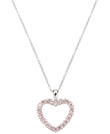 She'll look perfectly pretty in pink. CRISLU's sparkling children's necklace features pink cubic zirconias (3/8 ct. t.w.) in a sweetheart shape. Crafted in platinum over sterling silver. Approximate length: 13 inches + 1-1/2-inch extender. Approximate drop: 5/8 inch. She'll look perfectly pretty in pink. CRISLU's sparkling children's necklace features pink cubic zirconias (3/8 ct. t.w.) in a sweetheart shape. Crafted in platinum over sterling silver. Approximate length: 13 inches + 1-1/2-inch extender. Approximate drop: 5/8 inch.