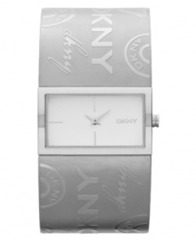 Showcase your DKNY love with this logo-etched bangle watch.