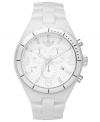Look fresh this season with the all-white styling of this chronograph watch from adidas.