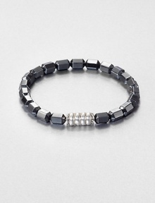 The Bedeg collection celebrates the simple, yet exquisite Indonesian artisanship found in woven bamboo with a modern design interpretation captured in traditional techniques. This beaded style is designed in sterling silver with hematite.Sterling silverHematitePusher claspDiameter, about 6Imported The Bedeg collection celebrates the simple, yet exquisite Indonesian artisanship found in woven bamboo with a modern design interpretation captured in traditional techniques. This beaded style is designed in sterling silver with hematite.Sterling silverHematitePusher claspDiameter, about 6Imported