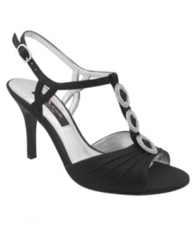 The Nina Vianey Evening Sandals add classic, wearable glamour to any special occasion with their glowing satin finish, shapely ankle strap and rhinestone decor. The Nina Vianey Evening Sandals add classic, wearable glamour to any special occasion with their glowing satin finish, shapely ankle strap and rhinestone decor.