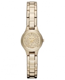 The picture of golden grace, this shining watch from DKNY glitters with pave crystal accents. The picture of golden grace, this shining watch from DKNY glitters with pave crystal accents.