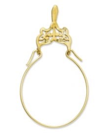 Keep all your favorite charms in place. This pretty polished charm holder features a fancy filigree design in 14k gold. Chain not included. Approximate length: 1-2/5 inches. Approximate width: 9/10 inch. Keep all your favorite charms in place. This pretty polished charm holder features a fancy filigree design in 14k gold. Chain not included. Approximate length: 1-2/5 inches. Approximate width: 9/10 inch.