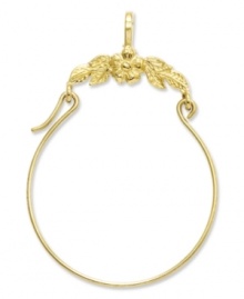 Keep all your favorite charms in place. This pretty polished charm holder features an intricate floral design in 14k gold. Chain not included. Approximate length: 1-2/10 inches. Approximate width: 1 inch.