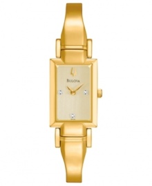 Like a drop of golden sun, this darling bangle watch from Bulova adds warmth in an instant. Like a drop of golden sun, this darling bangle watch from Bulova adds warmth in an instant.