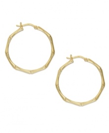 A traditional style with a trendy update. Giani Bernini's bamboo-themed hoop earrings are crafted in 24k gold over sterling silver. Approximate diameter: 30 mm.