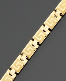 Infuse every day with sophistication. A stylish, geometric 14k gold Greek Key bracelet with pretty polished and satin finishes. Length measures 7-1/4 inches. Infuse every day with sophistication. A stylish, geometric 14k gold Greek Key bracelet with pretty polished and satin finishes. Length measures 7-1/4 inches.