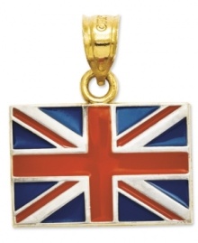 Show pride in your country. This polished red, white and blue enamel United Kingdom flag is crafted in 14k gold. Chain not included. Approximate length: 4/5 inch. Approximate width: 7/10 inch. Show pride in your country. This polished red, white and blue enamel United Kingdom flag is crafted in 14k gold. Chain not included. Approximate length: 4/5 inch. Approximate width: 7/10 inch.