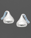 Style inspired by everyone's favorite chocolates. Sweeten up in Hershey's petite kiss stud earrings. Crafted in sterling silver with the signature kisses tag in blue enamel. Approximate earring drop length: 10 mm. Approximate earring drop width: 4 mm.