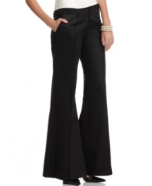 The ultra-wide leg of these GUESS? tuxedo pants makes them totally on-trend and wildly chic. Pair with everything from a white shirt to a strappy tank! The ultra-wide leg of these GUESS? tuxedo pants makes them totally on-trend and wildly chic. Pair with everything from a white shirt to a strappy tank!