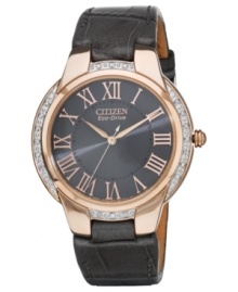 This handsomely styled leather watch from Fossil's Ciena collection receives a glamorous revamp with shimmering diamond accents This handsomely styled leather watch from Fossil's Ciena collection receives a glamorous revamp with shimmering diamond accents