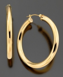 Let your style take off with these gorgeous hoop earrings crafted in polished 14k gold. Approximate diameter: 1-1/4 inches.