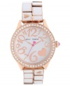 Let the rosy tones on this Betsey Johnson watch warm your heart.