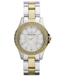 A mesmerizing design makes this Michael Kors Madison collection watch an intriguing fashion choice. A mesmerizing design makes this Michael Kors Madison collection watch an intriguing fashion choice.