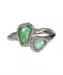 Enliven your dressed up or dressed down looks with this crystal-encrusted bracelet from modern jewelry master Alexis Bittar - Silver-tone bracelet with green glass jewels and crystal embellishment - Pair with a figure-hugging cocktail frock and heels or a boho-chic off-duty ensemble Enliven your dressed up or dressed down looks with this crystal-encrusted bracelet from modern jewelry master Alexis Bittar - Silver-tone bracelet with green glass jewels and crystal embellishment - Pair with a figure-hugging cocktail frock and heels or a boho-chic off-duty ensemble