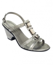 Gem embellishments on the vamp of Karen Scott's Kimbella sandals take this cute strappy pair to the next level of style. Gem embellishments on the vamp of Karen Scott's Kimbella sandals take this cute strappy pair to the next level of style.