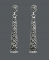 Dazzling marcasite lends these drop earrings an ornate feel. Genevieve & Grace earrings crafted in sterling silver. Approximate drop: 1-1/2 inches.