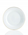 Forever elegant, this Charter Club Grand Buffet salad plate features lustrous white porcelain edged in shimmering gold for a look of sheer timelessness.
