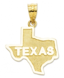 A charm inspired by the Lone Star State. Embrace the South with this state of Texas charm, crafted in 14k gold. Chain not included. Approximate length: 8/10 inch. Approximate width: 6/10 inch.